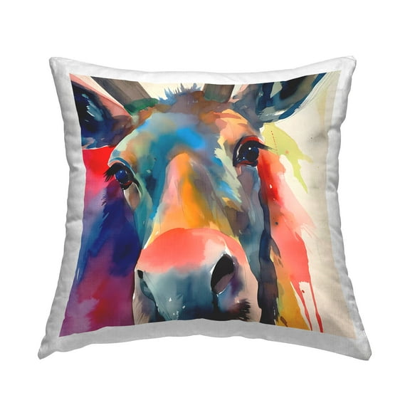 Stupell Industries Abstract Hued Deer Decorative Printed Throw Pillow Design by Walker Noble