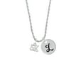 thumbnail image 2 of Delight Jewelry Silvertone 5K Silvertone Script Initial Disc - L - Charm Necklace, 20"+3", 2 of 4