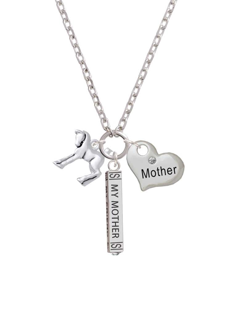 Delight Jewelry Silvertone Equestrian Horse Always My Mother Bar Zoe Necklace