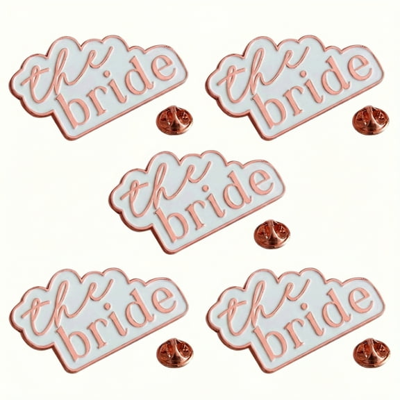 Amscan "The Bride" Enamel Pin, White/Rose Gold, One Size