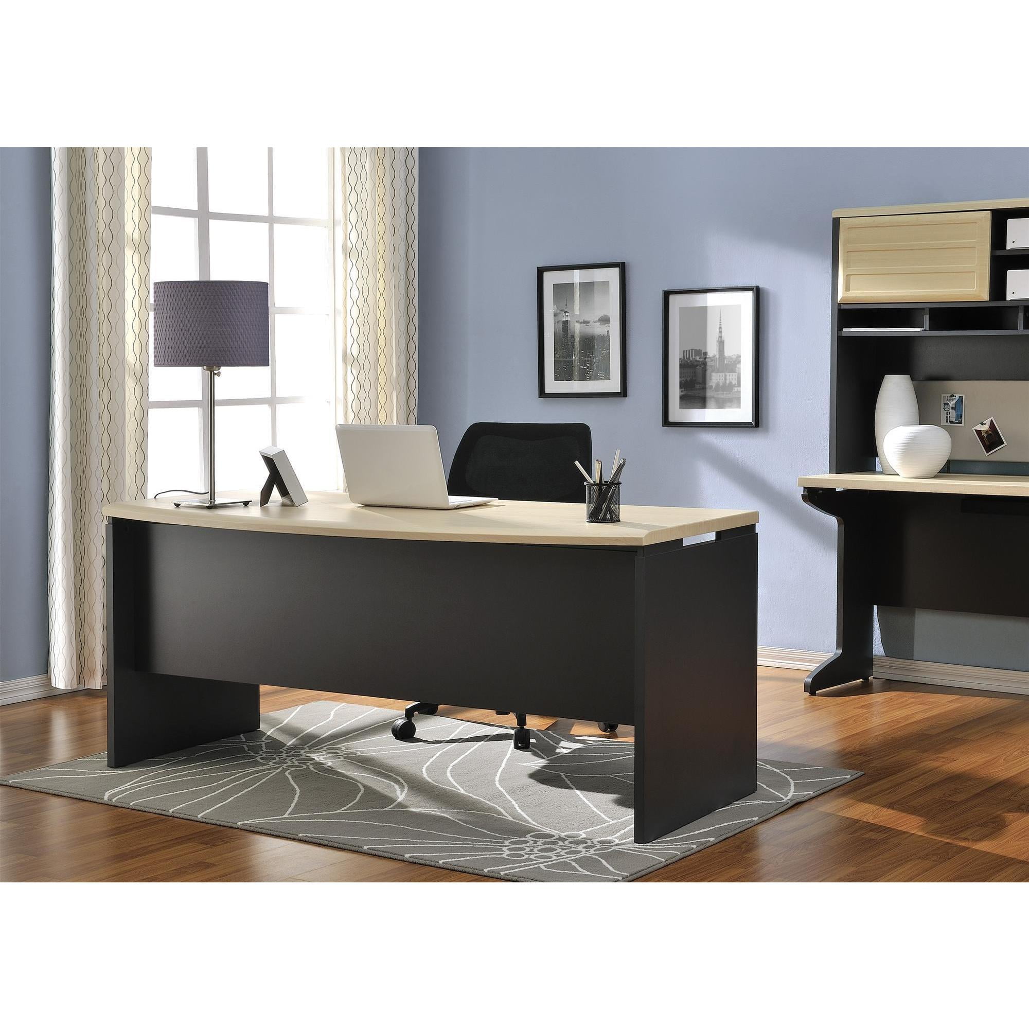 Ameriwood Home Pursuit Executive Desk Light Brown Gray Com