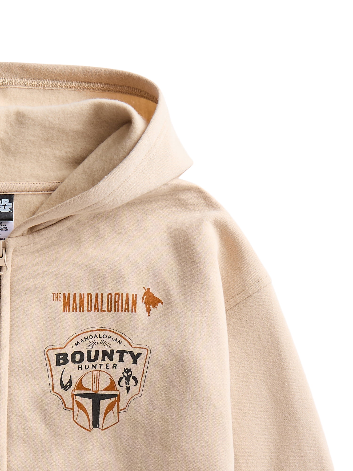 Star Wars The Mandolorian Bounty Hunter Little Boys and Big Boys Graphic Fleece Zip Up Hoodie, Sizes 4-18