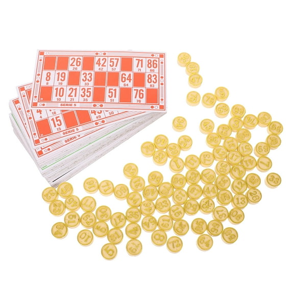 Supvox Bingo Board Game Set Lightweight Wood Paper Family Gathering Party Prop