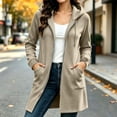 thumbnail image 2 of Coats for Women Plus Size Lightweight Zip Up Jackets Hooded Loose Casual Fall Jackets with Pockets S-3XL, 2 of 8