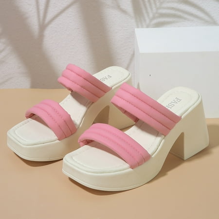 

plus size muffin thick-soled sandals and slippers women‘s 2024 summer fashion new thick heel heightening sandals women‘s fashionable outerwear