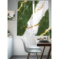 thumbnail image 4 of Green Marble Sheer Curtains 63 Inch Length 2 Panels Set, Luxury Gold White Abstract Cracks Artwork Voile Window Treatment Rod Pocket Curtains Sheers Drapes for Bedroom/Living Room/Kitchen 52x"63"x2, 4 of 7