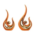 thumbnail image 4 of 2 piezas de estatua de arte abstracto, figura de resina, recuerdo coleccionado, decoración del hogar naranja dorado, 4 of 9