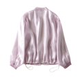 thumbnail image 4 of Female Coat, Solid Color Stand Collar Long Sleeve Zipper Coat Women’ s Jacket, S/M/L, 4 of 5