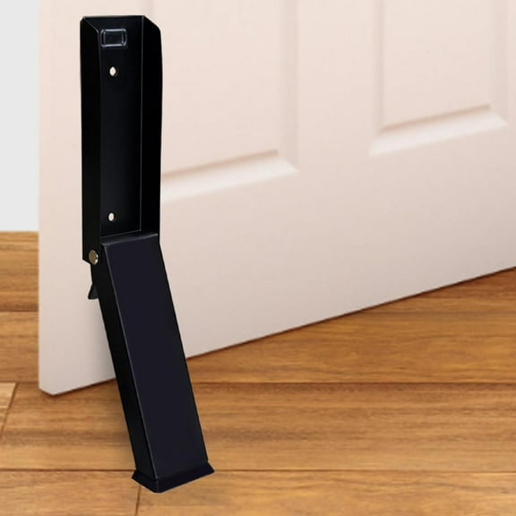 Door Stop, Door Holder to Keep Door Open, Door Stop for Bottom of Door, Self-Adhesive or Screw-Type, Non-Slip Rubber Door Stop, Easy to Install, Suitable for The Bottom of The Door (Black)