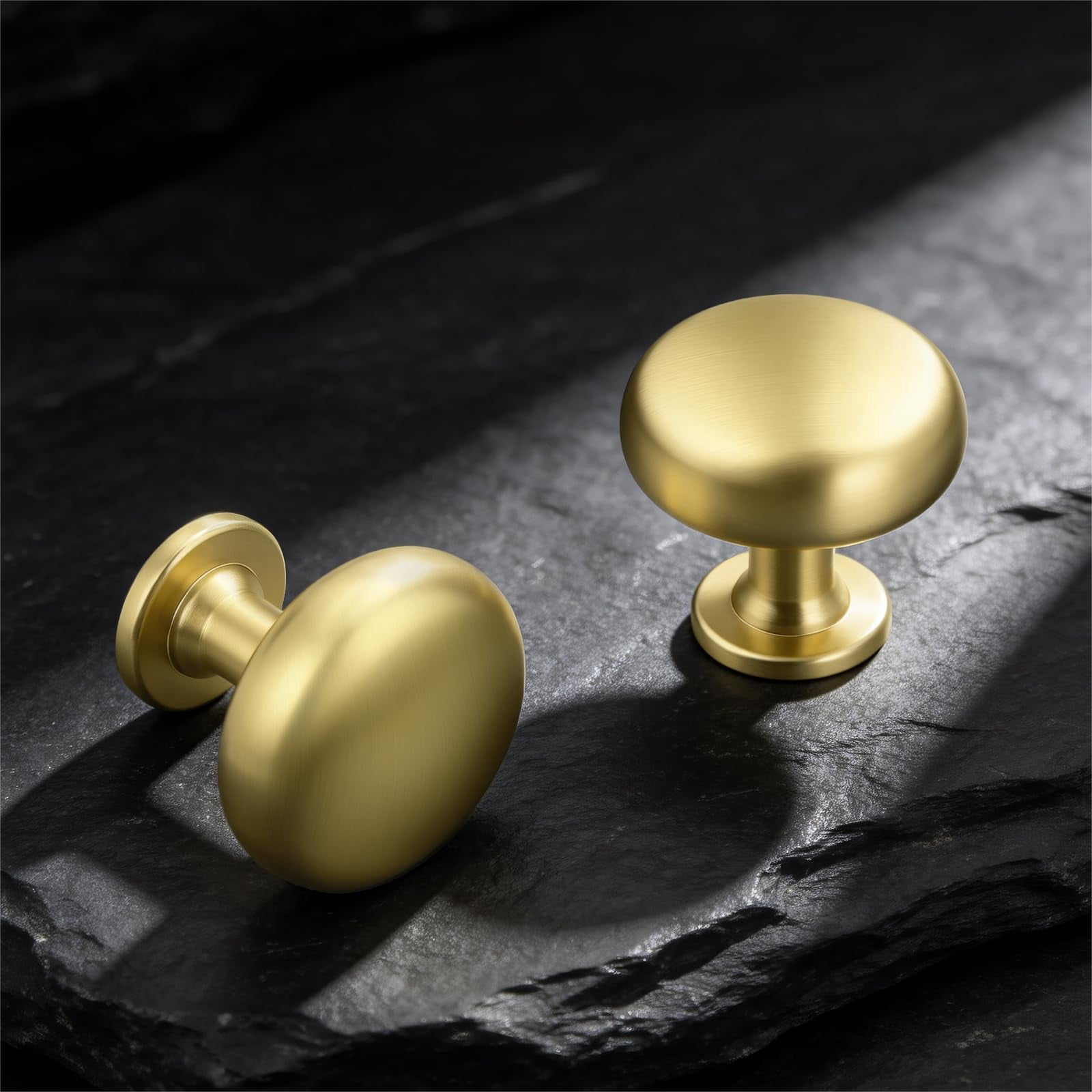 Aged Brass Knobs 12 Pack, Solid Warm Gold Cabinet Knobs, Antique Brass Drawer Knobs, Champagne Bronze Kitchen Cabinet Hardware,Diameter 1-1/5"