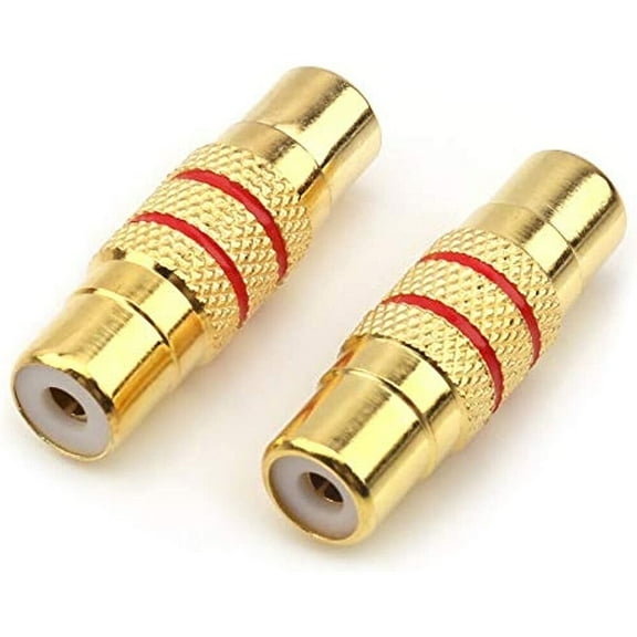 2pcs RCA Audio Video Female to Female Jack Coupler Adapter Connector Gold Plated