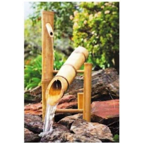 Bamboo Rocking Water Garden Fountain- 12" Beautifully Hand Crafted