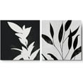thumbnail image 3 of PixonSign Canvas Print Wall Art Vintage Deconstructed Leaves Floral Wilderness Digital Art Modern Art Zen Relax/Calm Dark Black and White for Living Room, Bedroom, Office - 24"x24" x 2, 3 of 5