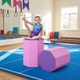 thumbnail image 4 of Costway 22.5” x 26” Octagon Tumbling Mat, Gymnastics Skill Shape Training Mat with Cover Pink & Purple, 4 of 10