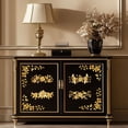 thumbnail image 6 of Colorful Rub on Transfer Decal Sticker for Furniture Craft Decor 6"x12" Golden Lace with Corner 3Pcs Waterproof UV DTF Transfer for Drawer Dresser Glass Porcelain Wood Plastic Window, 6 of 7
