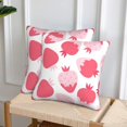 thumbnail image 3 of Strawberry Throw Pillow Covers Set of 2 Soft Pillow Case Protectors with Zipper Standard Size Pillowcase Square for Bed, Sofa, Living Room, Outdoor (18"x18"), 3 of 6