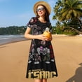 thumbnail image 3 of Lsque The Binding of Isaac Print Women's Casual Dress T-Shirt Summer Short Sleeve Scoop Neck Swing Dresses, 3 of 7