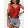 thumbnail image 4 of HOTAPEI Womens Tank Top Satin V Neck Summer Tops Basic Sleeveless Tops White Casual Vest, 4 of 5