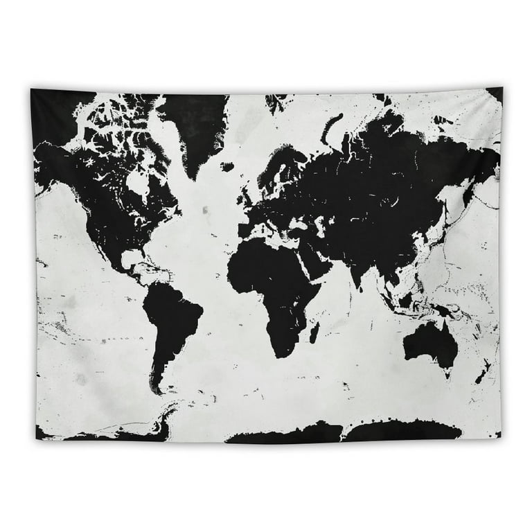 BCIIG Black and White map Wall Tapestry Art Home Decor Custom Personalized Tapestry Wall Hanging Bedroom Living Room Dorm