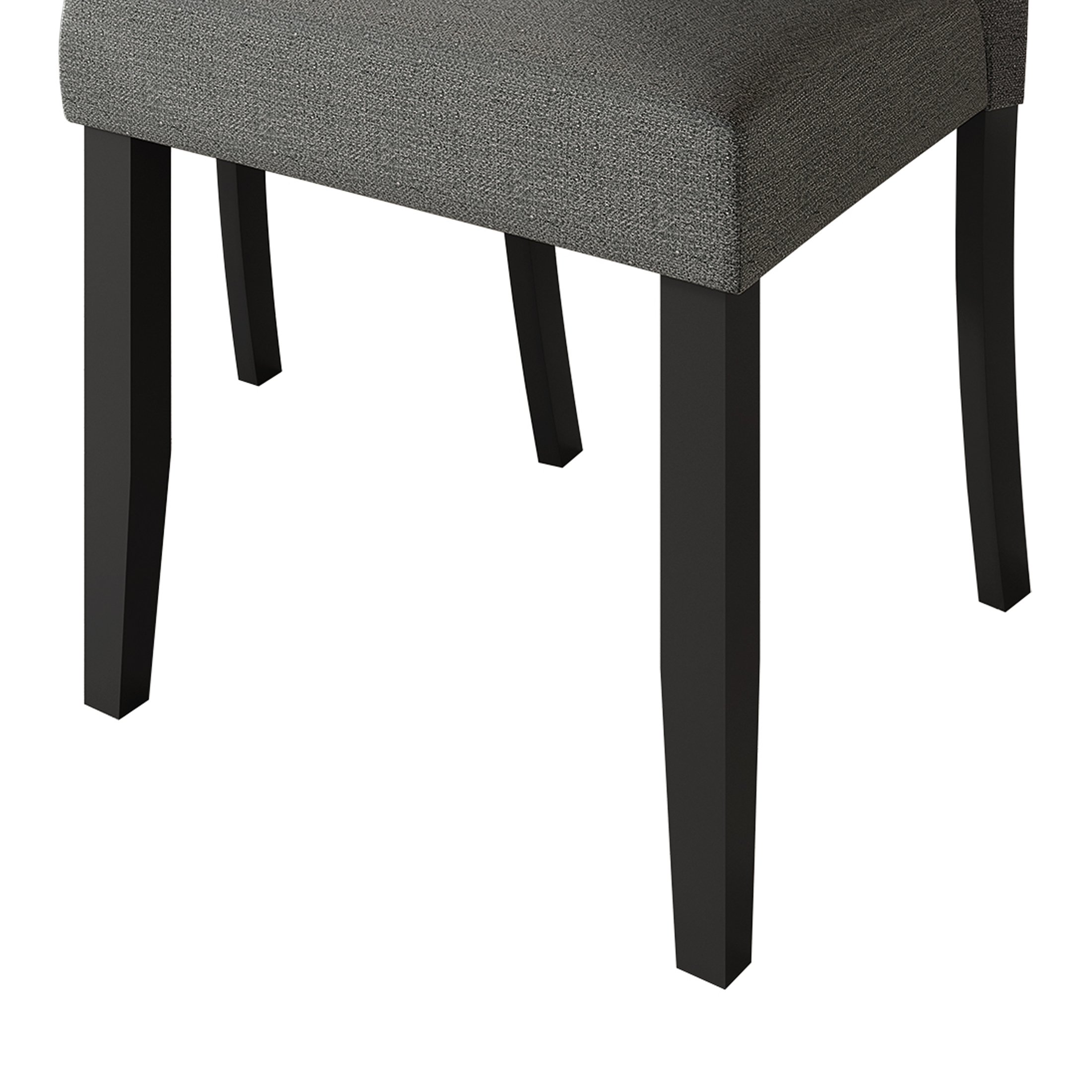 Castle Place Mid-Century Button Tufted Wooden Dining Chairs, Grey, Set of 2