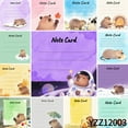 thumbnail image 6 of Kawaii Capybara Notecards,100-Pack 3.54x3.54 Inch Note Cards with 105 Round Stickers Tapes for Gifts, Journaling Watercolor Animal Mini Cards for Emotional Notes,Office Note Paper, Home Message Decor, 6 of 9