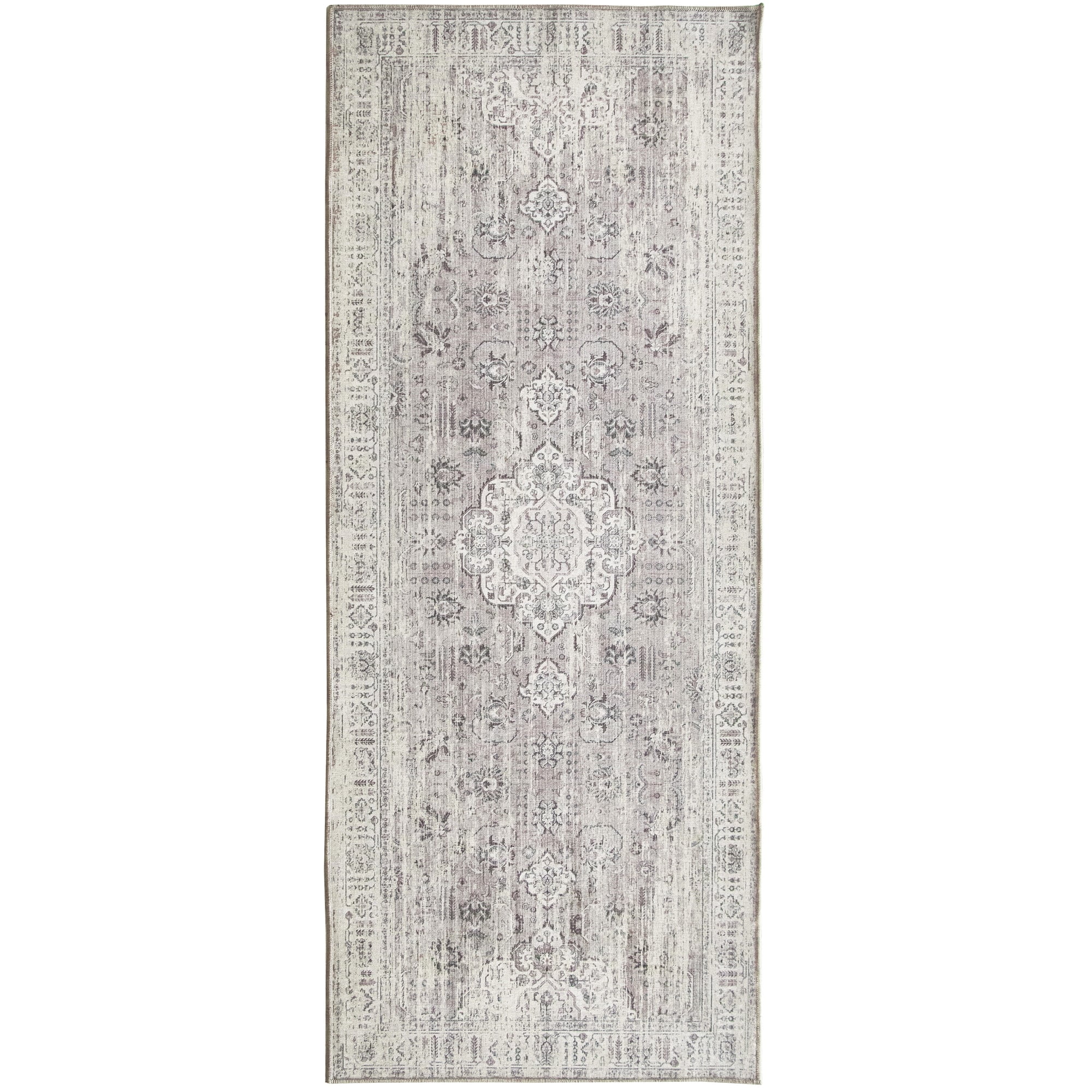ReaLife Rugs Machine Washable Printed Persian Distressed Medallion