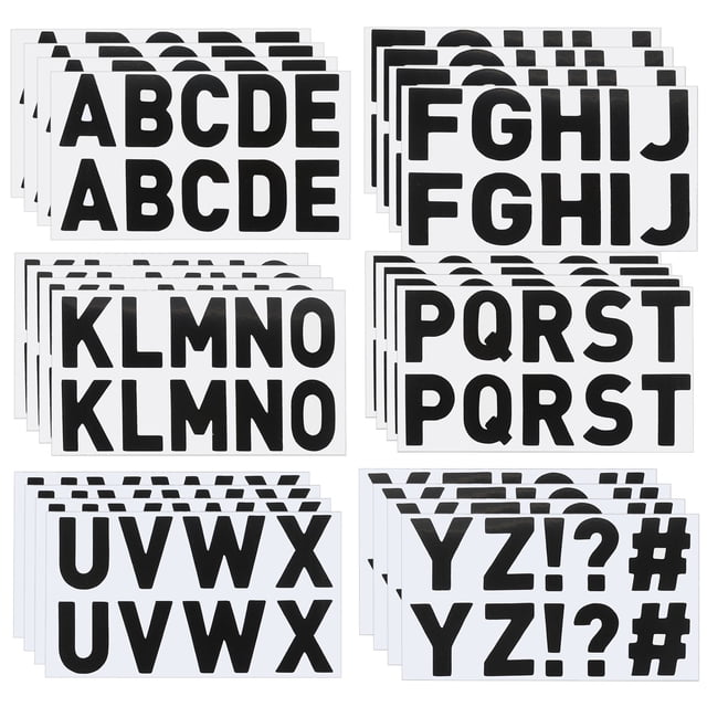 Etiquetas de letras Uxcell, etiquetas de vinilo autoadhesivas grandes de letras y números para manualidades DIY en negro flash 24 piezas