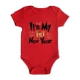 thumbnail image 1 of Justaucorps d'Été pour Garçons, Grenouillère Mode, Tenue Justaucorps, Combinaison à Imprimé de Lettres, Rouge, Vêtements pour Bébé 18-24 Mois, 1 of 4