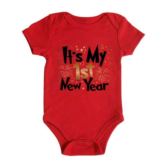 Justaucorps d'Été pour Garçons, Grenouillère Mode, Tenue Justaucorps, Combinaison à Imprimé de Lettres, Rouge, Vêtements pour Bébé 18-24 Mois
