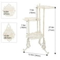 thumbnail image 5 of Sungmor Vintage Cast Iron 3-Tier Plant Stand, Elegant Butterfly & Floral Design with Antique White Finish, 28 Inch Tall Rustic Flower Pot Holder, Heavy Duty Metal Display Shelf for Indoor and Outdoor, 5 of 7