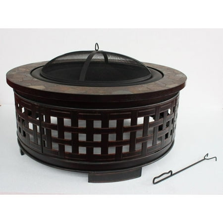 Hampton Bay Ftb51633 Bay Hill 40 In Steel Outdoor Slate Fire Pit