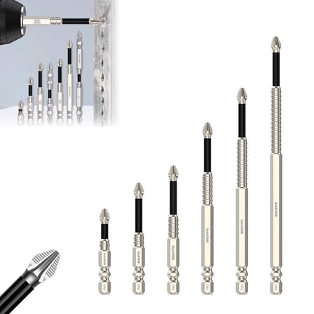 6X High-Magnetic Screwdriver Drill Bit Set