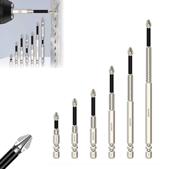 6X High-Magnetic Screwdriver Drill Bit Set