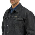 thumbnail image 4 of Wrangler Mens   Washed  Blanket Lined Denim Jacket S Black, 4 of 4