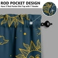 thumbnail image 3 of Floral Sunflower Pattern Kitchen Curtains Set - Vintage Watercolor Artwork Window Panels with Rod Pocket, 3 of 3