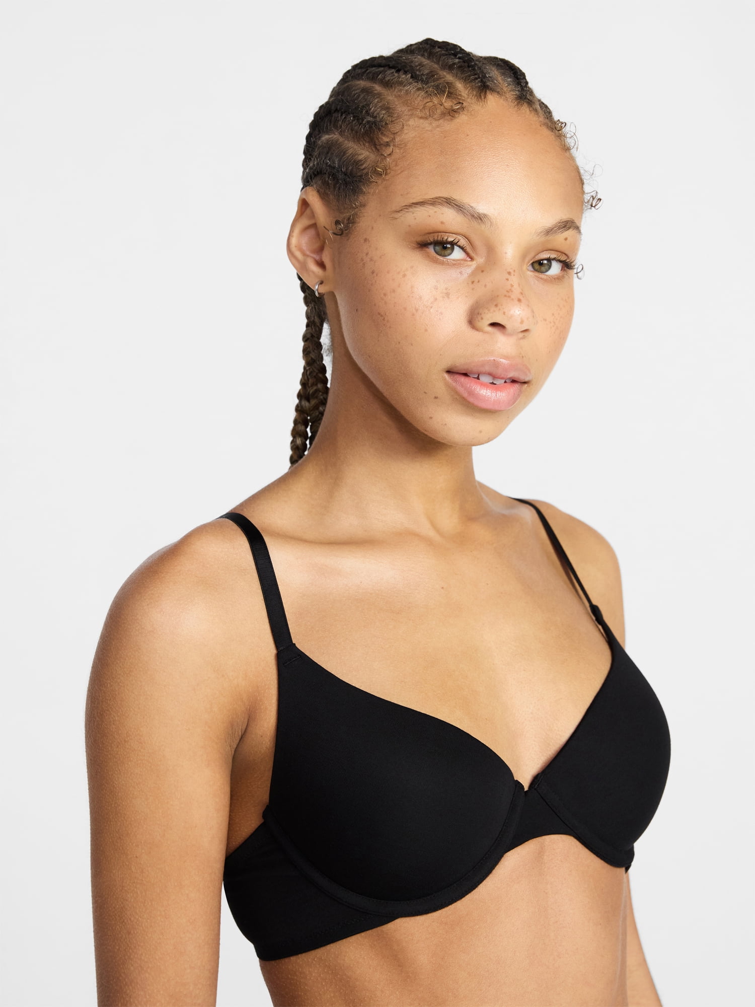 No Boundaries Cotton Blend Lightly Lined T-Shirt Bra, Women's 34A-40C