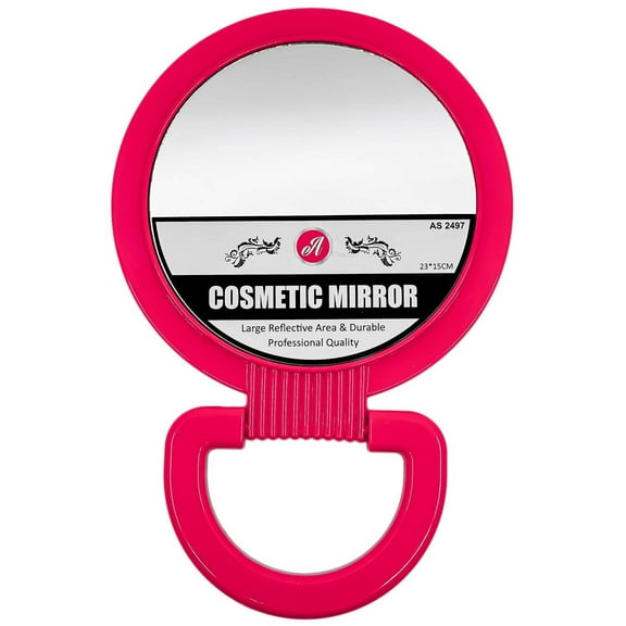 Pink 5" Double Sided Cosmetic Mirror with Swing Handle:1CT