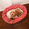 thumbnail image 1 of MajesticPet 788995546306 Lit pour Animaux en Sherpa en Forme de Beignet, Rouge, 1 of 1