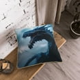 thumbnail image 5 of KLL Blue Thunder Storm Dragon Decorative Throw Pillow Covers Velvet Soft for Couch Sofa Bedroom Living Room Outdoor (No pillow core)- 18"x18", 5 of 5