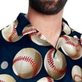 thumbnail image 5 of Baseball Men's Short Sleeve Spread Collar Beach Shirts Casual Printed Button Down Unisex Summer Tops, 5 of 6