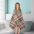 thumbnail image 6 of Green Red Brown and White Checkered Pattern Hooded Bath Towel，50"x30" for Ages 3 To 12 Kids, Quick Dry Lightweight Soft Microfiber Hood Beach Towel Cover Up for Kids, 6 of 7
