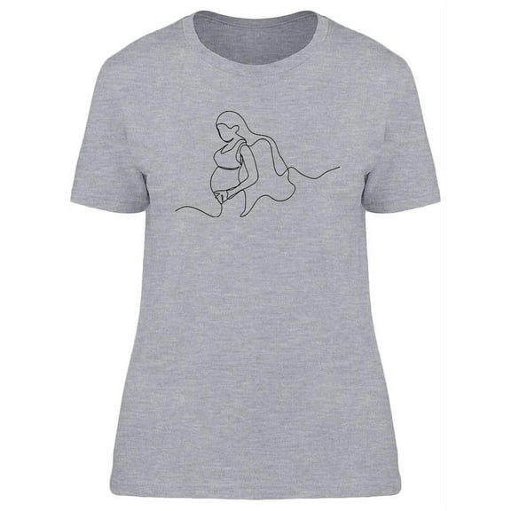Pregnant Woman Design T-Shirt Women -Image by Shutterstock, Female XX-Large