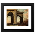thumbnail image 2 of Ascanio Luciani 24x20 Black Modern Framed Museum Art Print Titled - Portico with Loggia by the Sea, with Boats and Figures, 2 of 5
