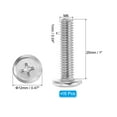 thumbnail image 2 of Uxcell Round Head Phillips Screws, 16 Pack M6-1 x 25mm 304 Stainless Steel 18-8 Full Thread, 2 of 7