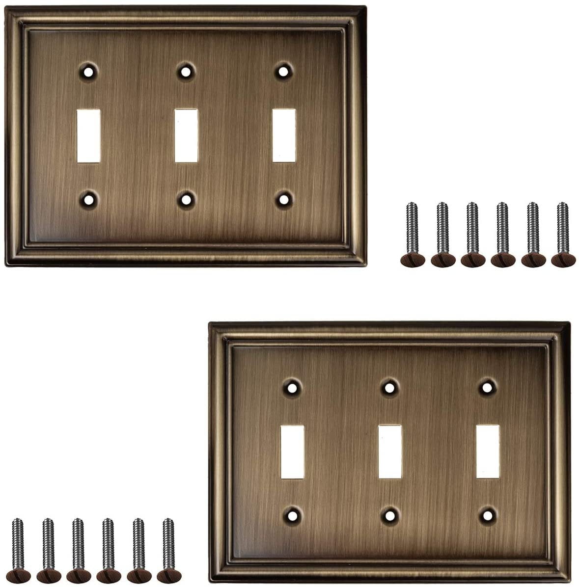 SleekLighting Wall plates Decorative Beveled Antique Brass Electric