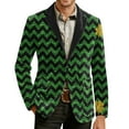 thumbnail image 6 of Levmjia Men's Suit Jacket Corduroy Blazer St. Patrick's Day Green Shamrocks Print Single - Breasted Pocket Stretch S - 4XL Formal Casual Party Outfit, 6 of 8