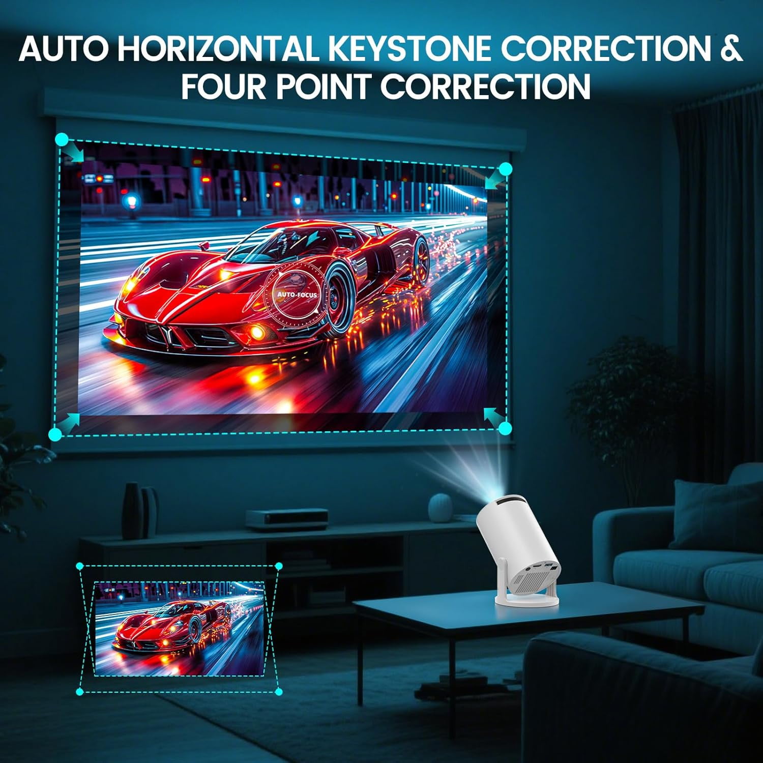 Projector with WiFi 6  5.4 160 ANSI 4K HD  Portable Home Theater for Outdoor Movie