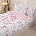thumbnail image 3 of Homewish Lovely Pink Bowtie Kids Zipper Twin Comforter Sets with Fitted Sheet and 2 Pillowcases,Initial Alphabet P Zipper Bedding Set For Girls,Pink Reversible,4-Piece, 3 of 7