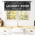 thumbnail image 2 of Black Wooden Farmhouse Laundry Room Curtain Valance for Window Treatments Vintage Country Barn Rod Pocket Treatment Rustic Country Window Drapes for Bathroom 1 Panel (52x18 Inch), 2 of 5