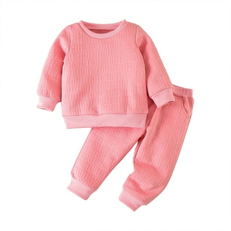 

WUDATI Halloween Chistmas Boys Girls Sets Toddler Boys Winter Girls Autumn And Winter Pure Colour Pullover Casual Letters Printed Set Girls Home Outdoor Daily Wear